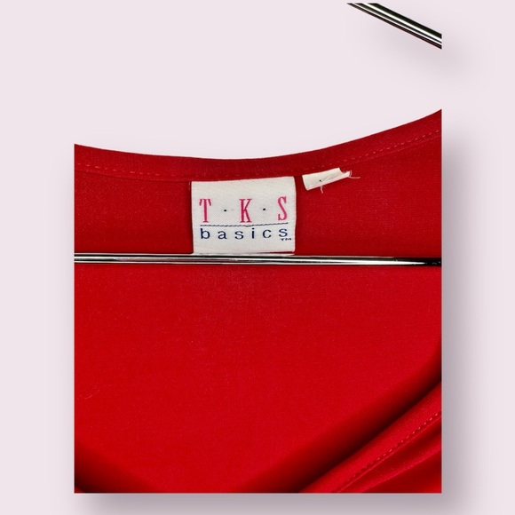 Y2K TKS basics red long sleeve top - Picture 3 of 4